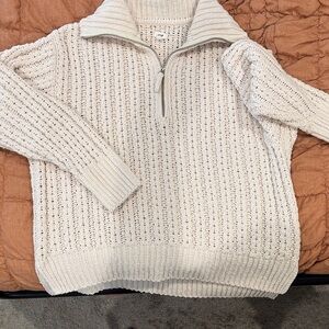 Aerie Cream Cowl Neck Sweater